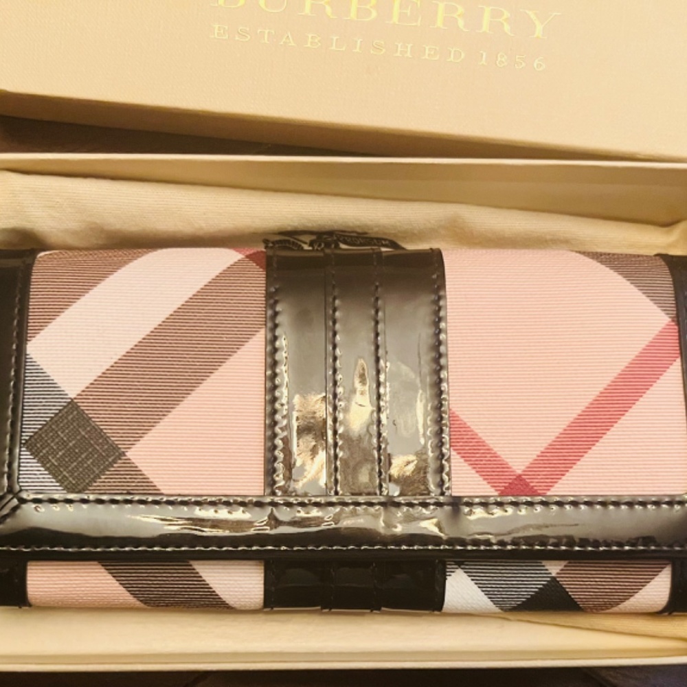 BURBERRY Long Wallet Purse Bifold Walletlong wallet Nova Check PVC beige Women - Picture 2 of 7